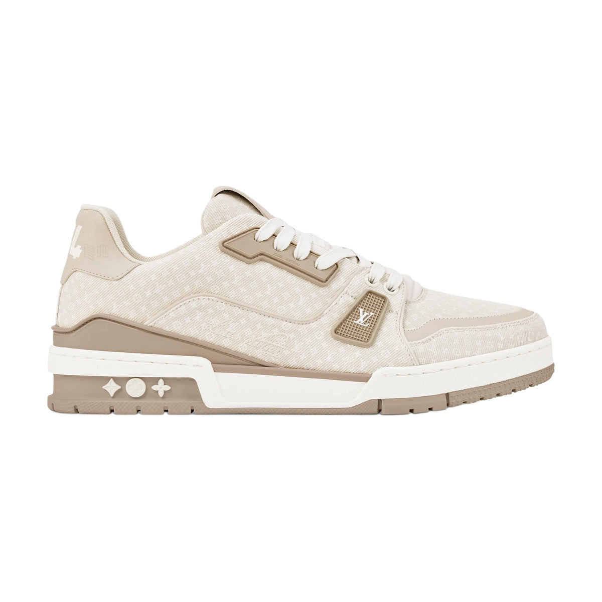 LOUIS VUITTON Trainer Unisex Beige Denim Sneakers