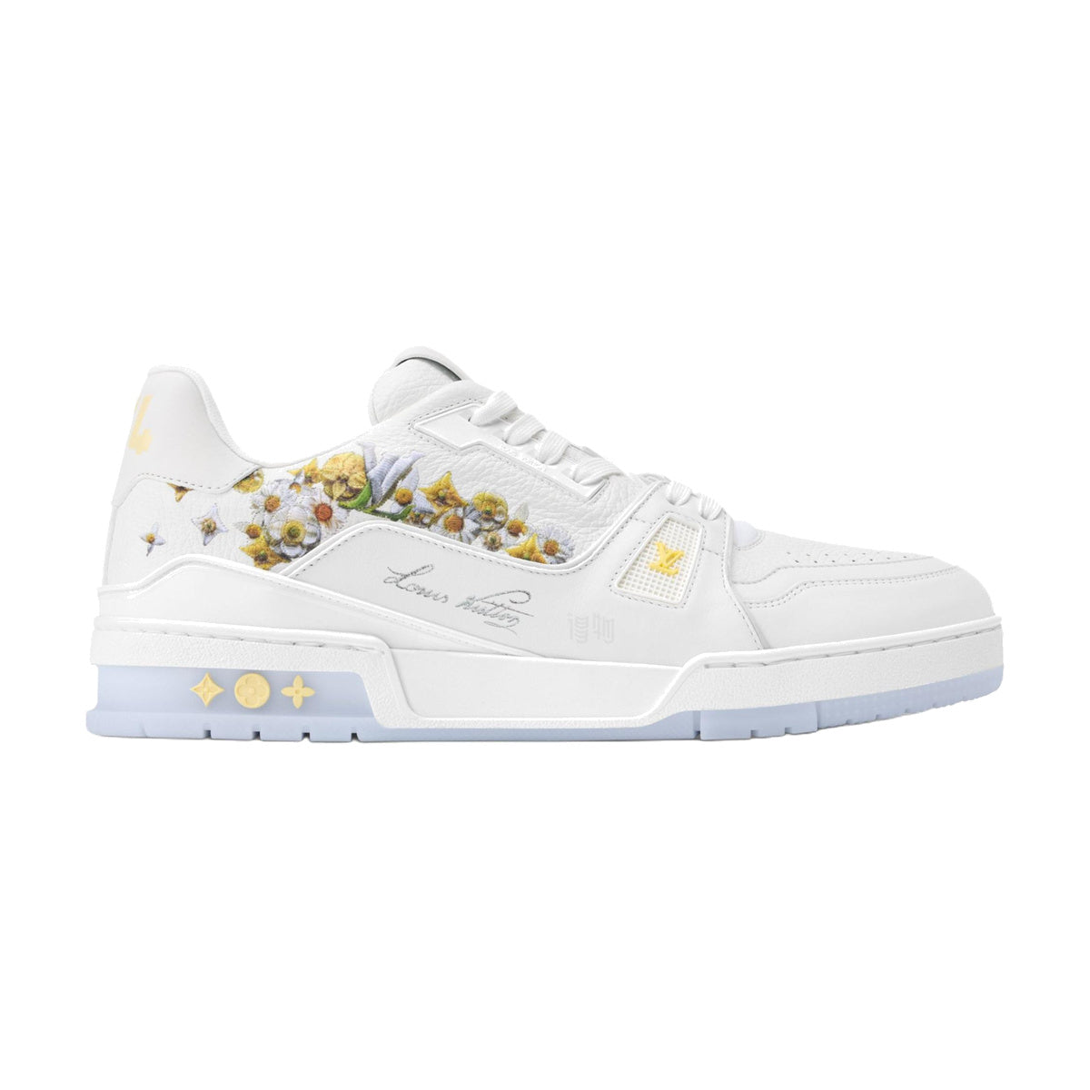 LOUIS VUITTON Trainer Men's White Floral Sneakers