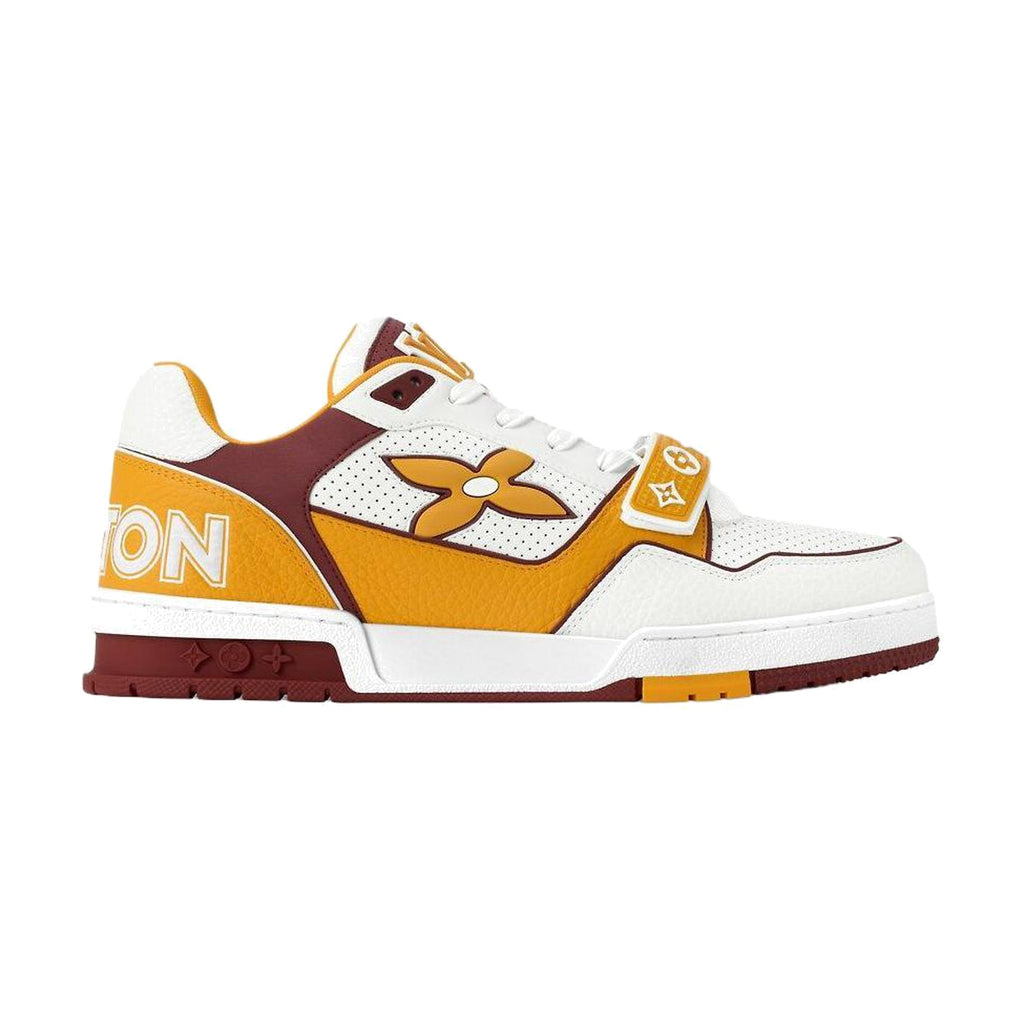 LOUIS VUITTON Trainer Men's Sneakers – Yellow, White & Burgundy