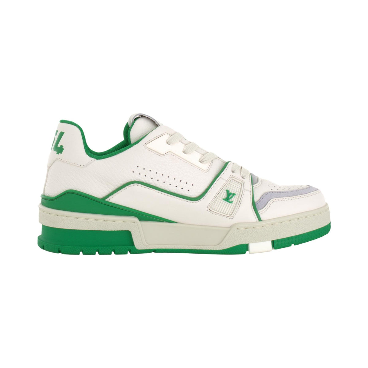 LOUIS VUITTON Trainer 54 Unisex White & Green Low-Top Sneakers