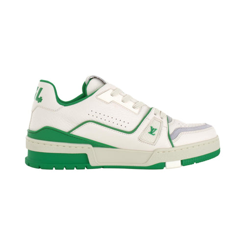LOUIS VUITTON Trainer 54 Unisex White & Green Low-Top Sneakers