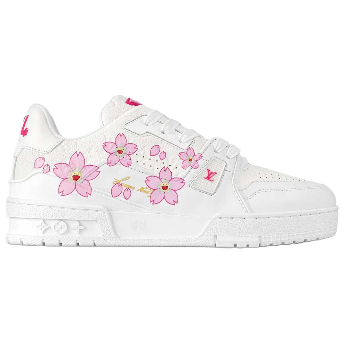 Louis Vuitton x Takashi Murakami Trainer Women's Sneakers, White & Pink