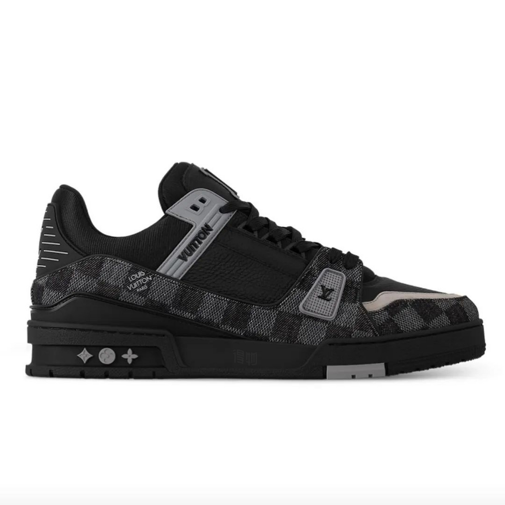 LOUIS VUITTON Trainer Unisex Black & Grey Checkerboard Sneakers