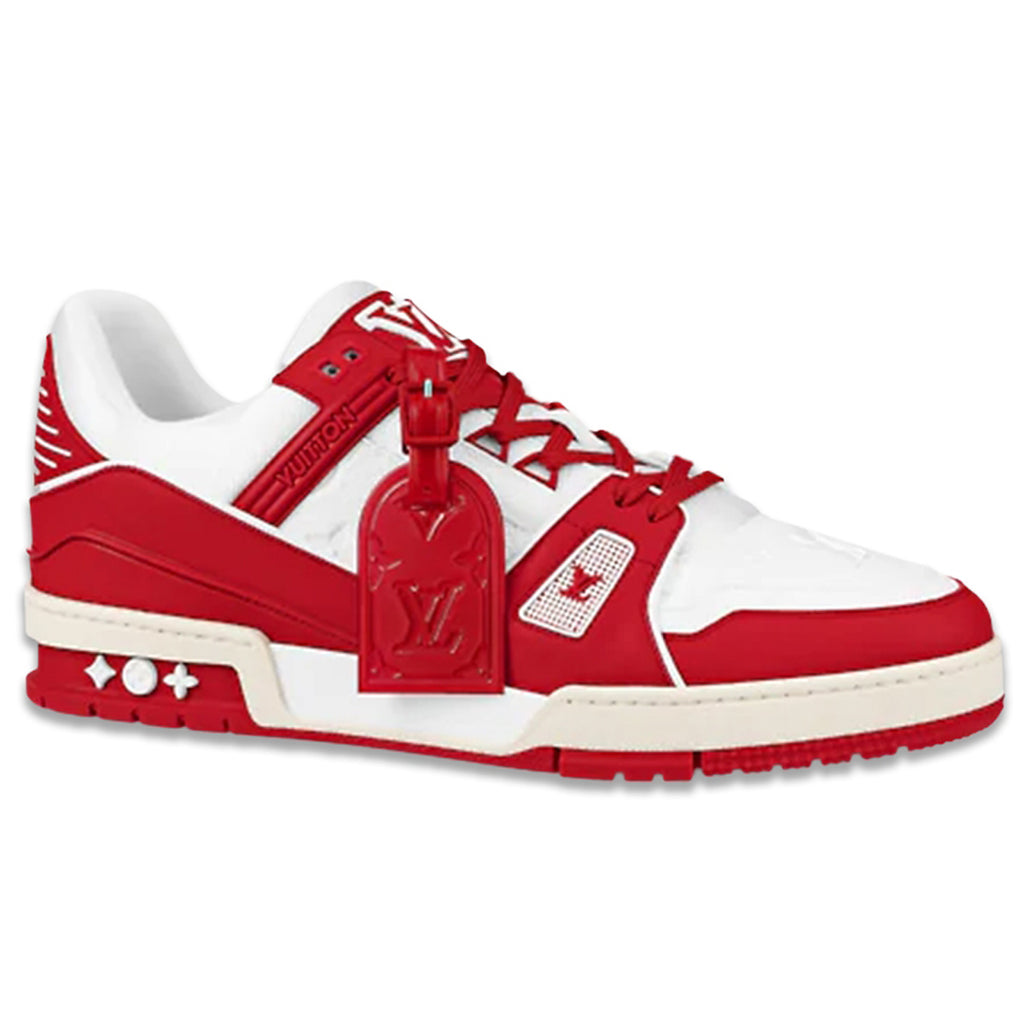 Louis Vuitton Trainer Men's Red & White Low-Top Charity Edition Sneakers