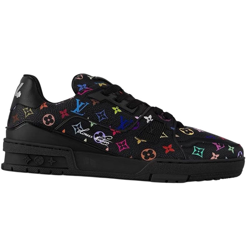 Louis Vuitton x Takashi Murakami Trainer Women's Black Calfskin Sneakers
