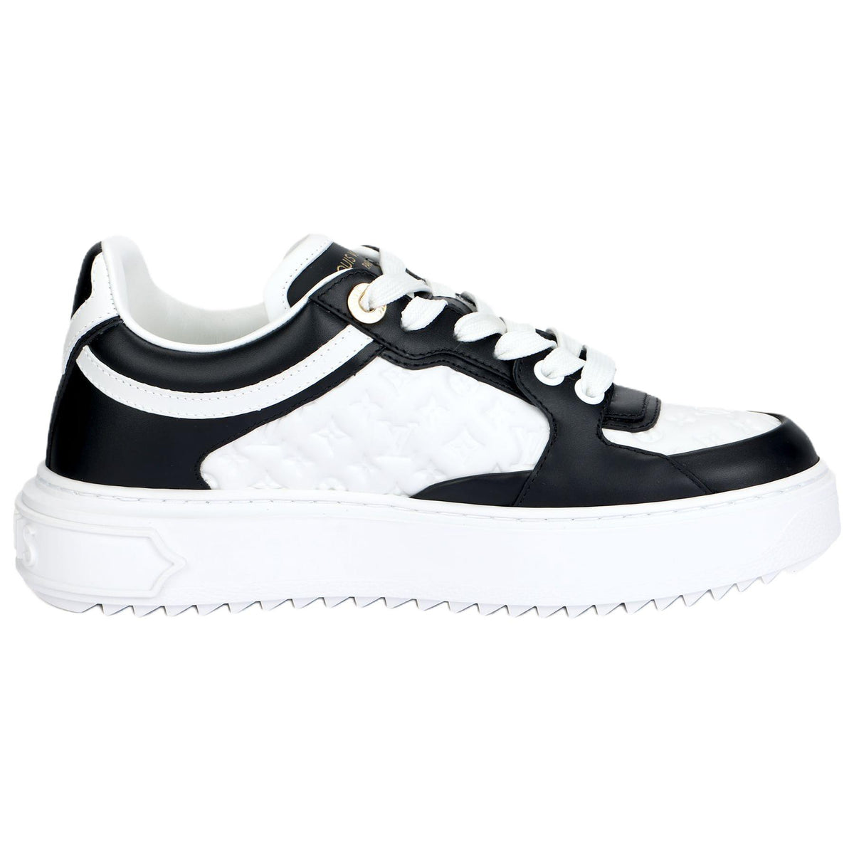 LOUIS VUITTON Time Out Women's Black & White Platform Sneakers