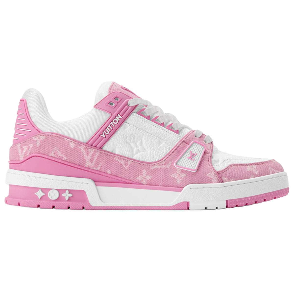 Louis Vuitton Trainer Men's Rose Pink & White Calfskin Sneakers