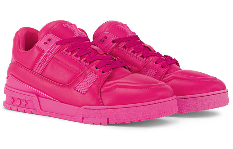 LOUIS VUITTON Trainer Men's Hot Pink Low-Top Sneakers