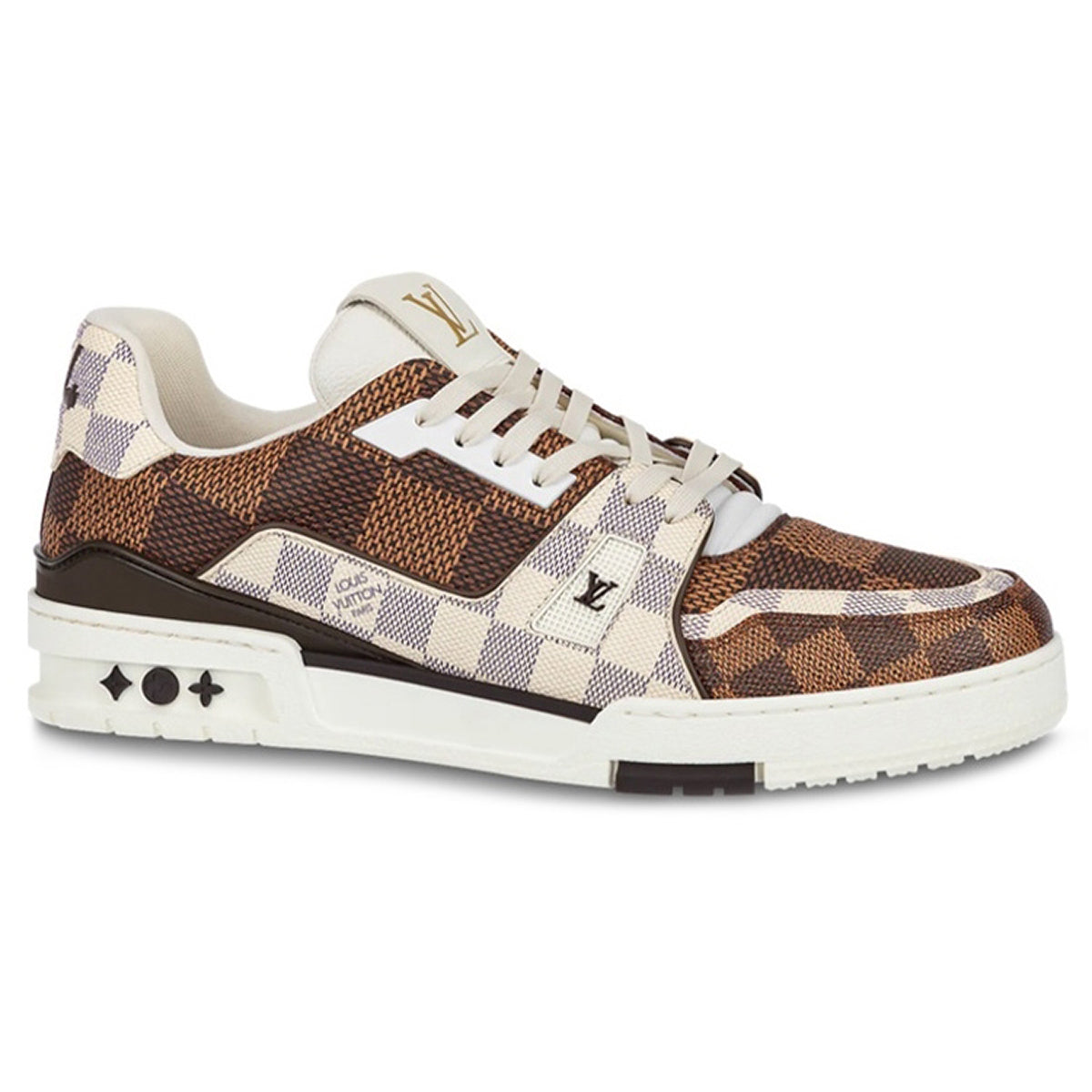 Louis Vuitton Trainer Unisex Low-Top Sneakers, Brown & Cream Checkerboard