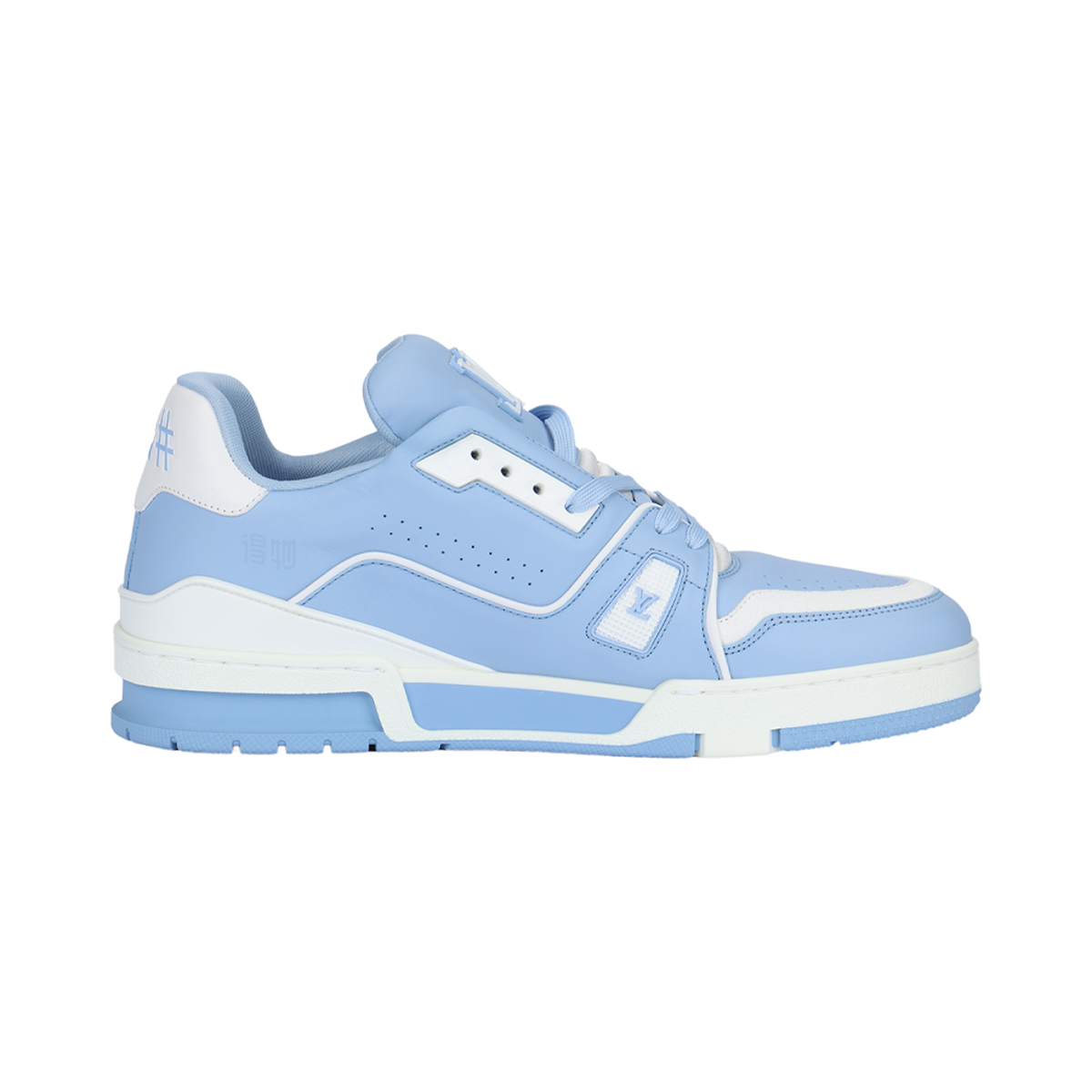 Louis Vuitton Trainer Men's Low-Top Leather Sneakers, Light Blue