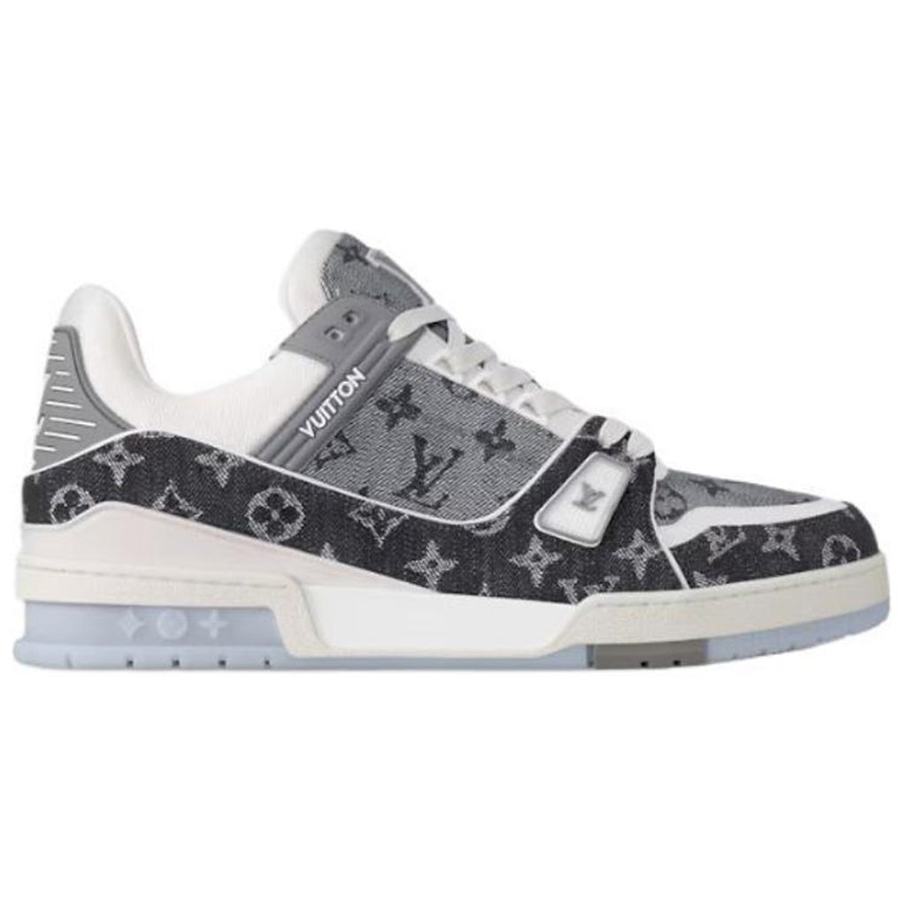 Louis Vuitton Trainer Unisex Low-Top Leather Sneakers, Black, Gray & White