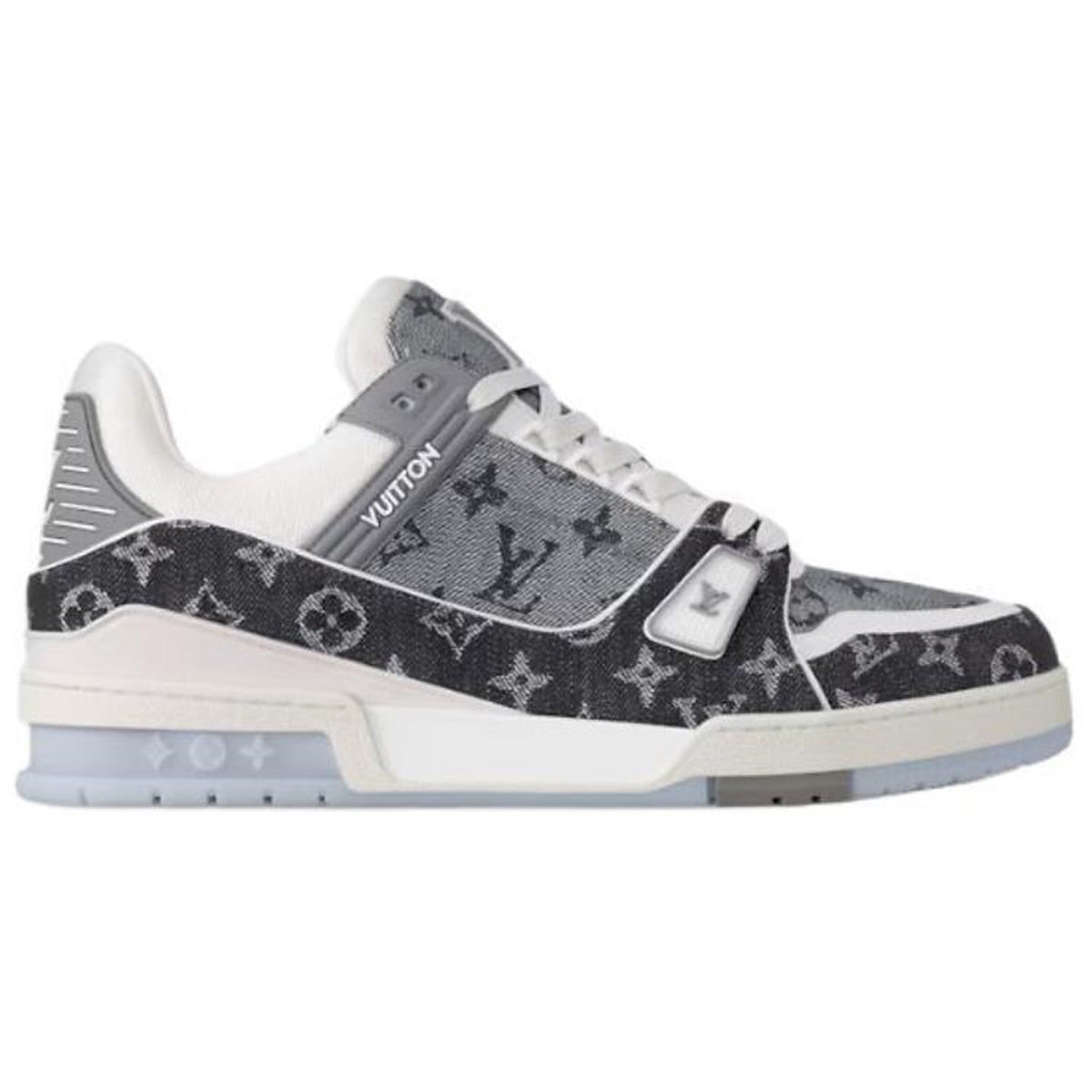 Louis Vuitton Trainer Unisex Low-Top Leather Sneakers, Black, Gray & White