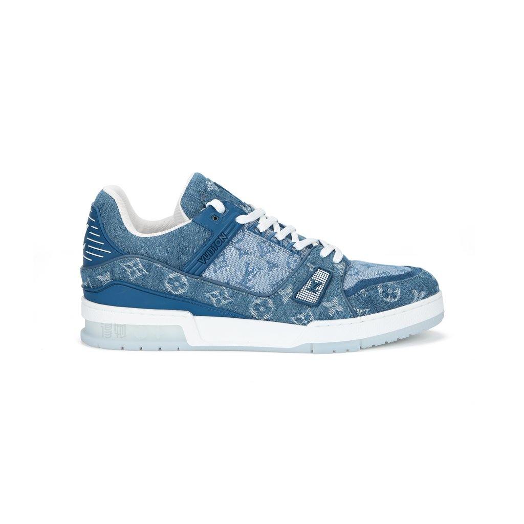 LOUIS VUITTON Trainer Men's Blue Monogram Denim Sneakers