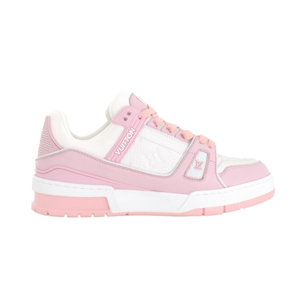 LOUIS VUITTON Trainer Unisex Rose Pink & White Leather Sneakers