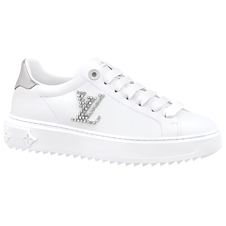 LOUIS VUITTON Time Out Women's White Leather Platform Sneakers