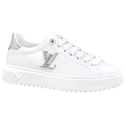 LOUIS VUITTON Time Out Women's White Leather Platform Sneakers