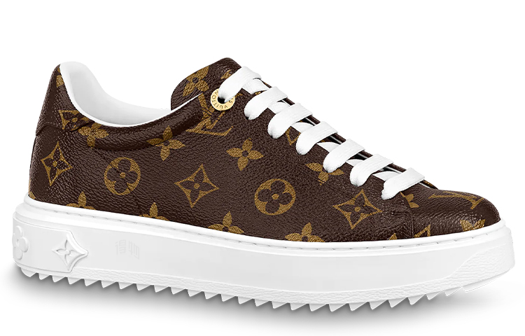 LOUIS VUITTON Time Out Women's Brown Monogram Platform Sneakers