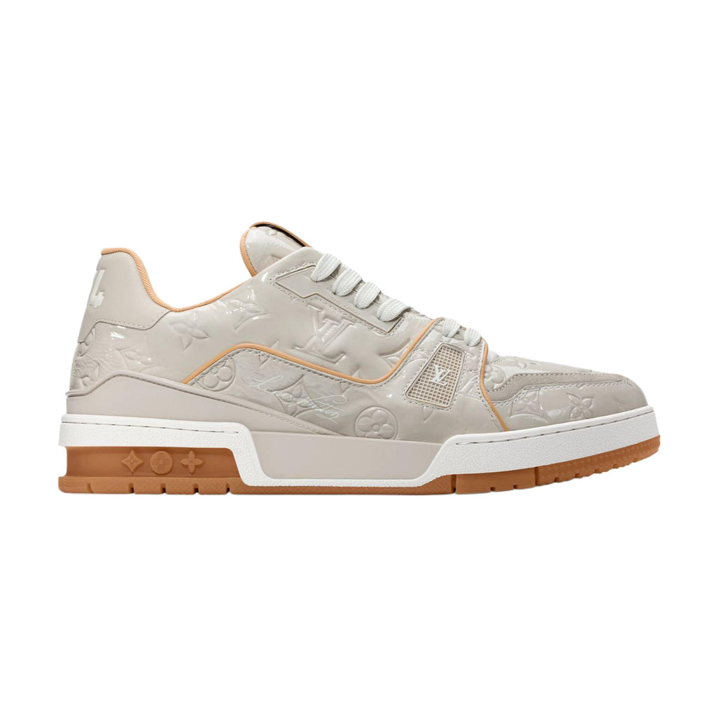 LOUIS VUITTON Trainer Men's Grey Embossed Monogram Sneakers