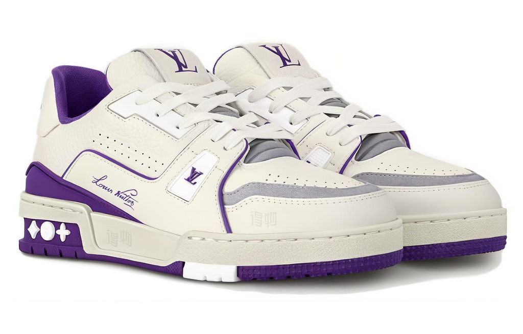 LOUIS VUITTON Trainer Women's White & Purple Low-Top Sneakers