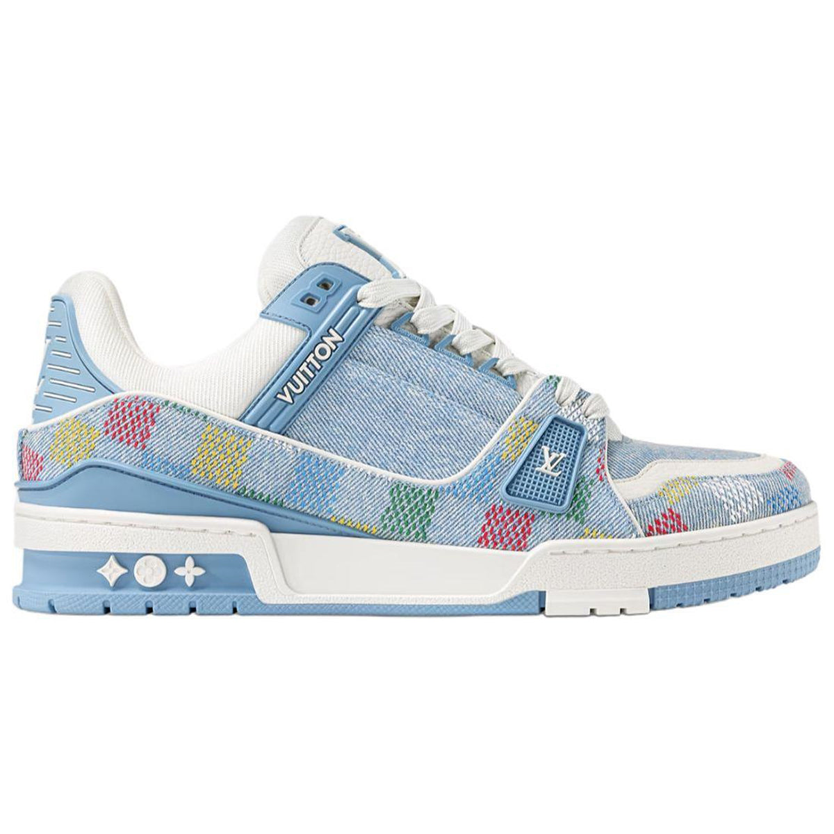Louis Vuitton Trainer Unisex Blue Denim Sneakers, Multicolor