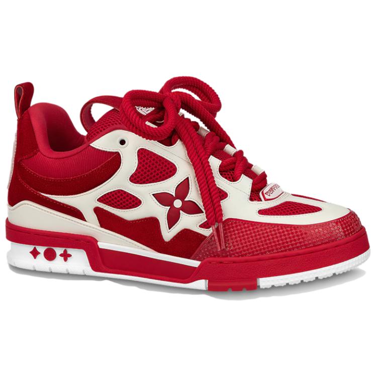 LOUIS VUITTON Skate Men's Red & White Low-Top Sneakers