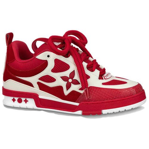 LOUIS VUITTON Skate Men's Red & White Low-Top Sneakers