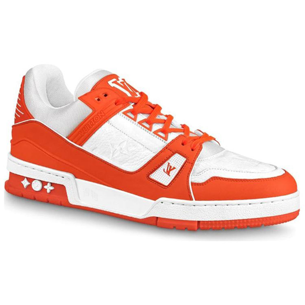 Louis Vuitton Trainer Men's Low-Top Sneakers, Orange & White Calfskin