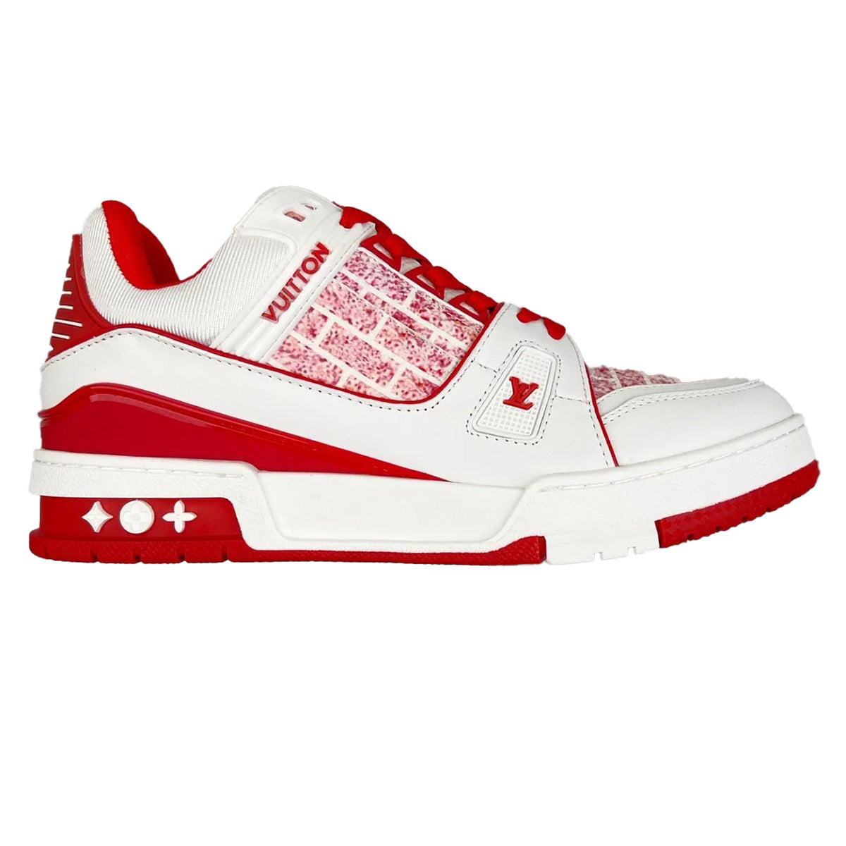 Louis Vuitton x Lady Pink Trainer Men's Low-Top Sneakers, White & Red