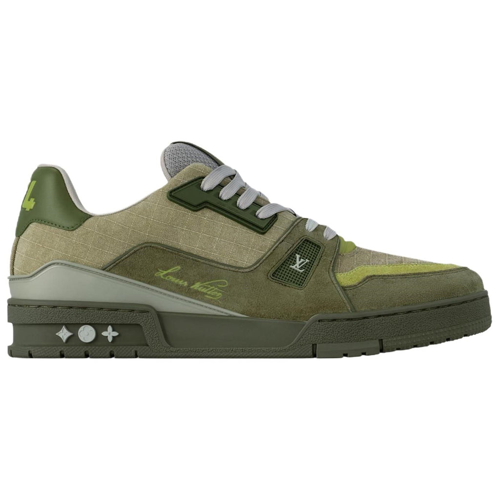 Louis Vuitton Trainer Men's Olive Green & Khaki Sneakers