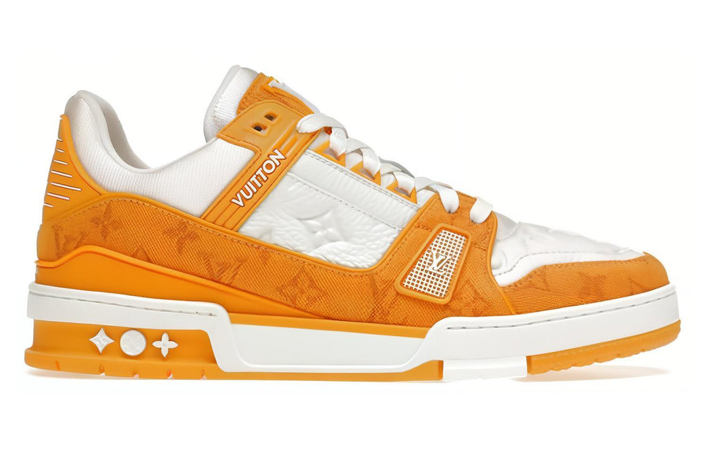 LOUIS VUITTON Trainer Men's Orange Yellow & White Monogram Sneakers