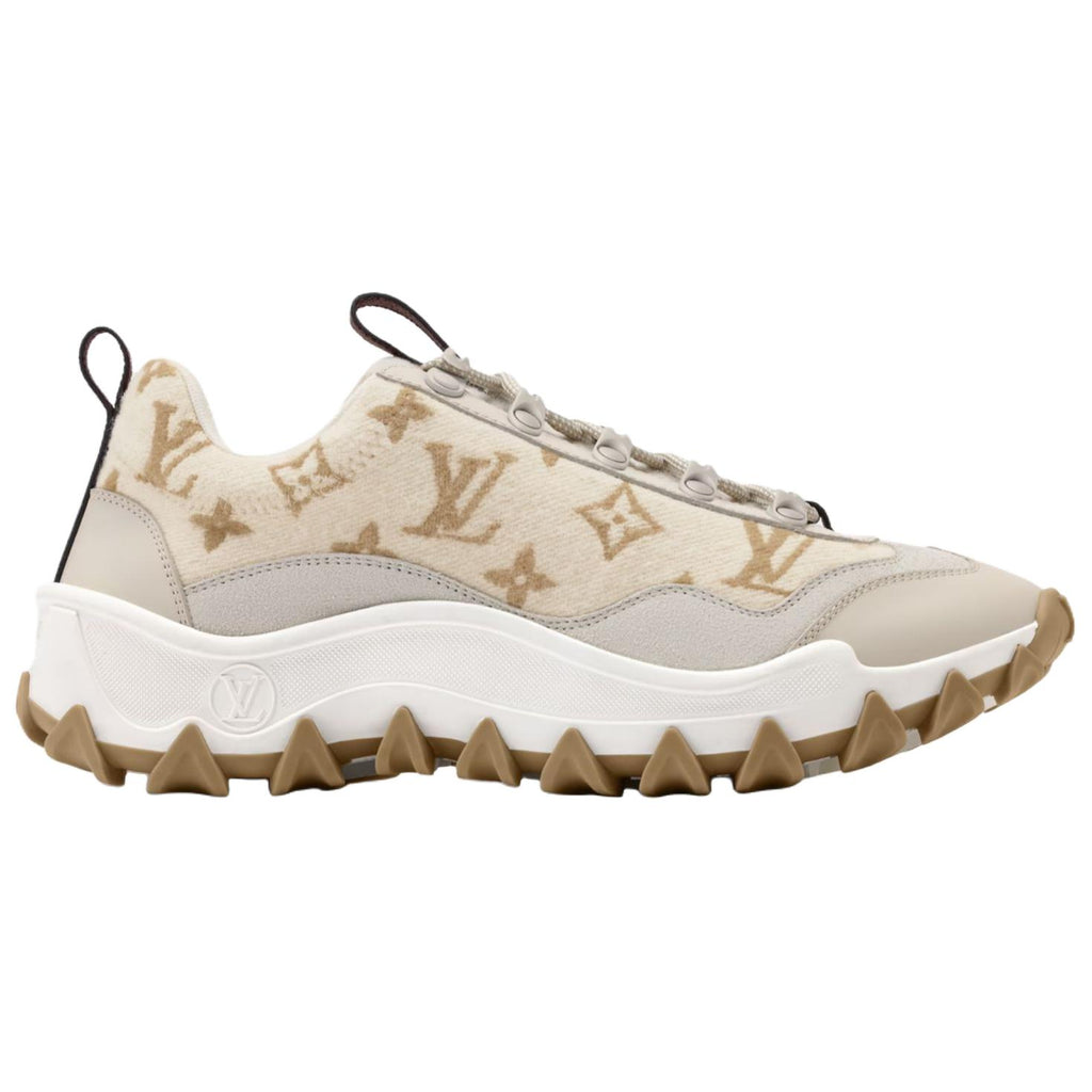 LOUIS VUITTON Rush Xplorer Women's Beige Monogram Wool Sneakers