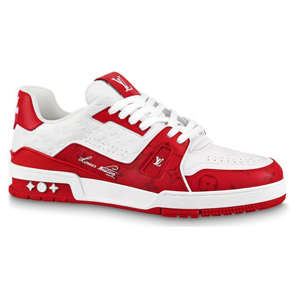 Louis Vuitton Trainer Unisex Low-Top Sneakers, Red & White
