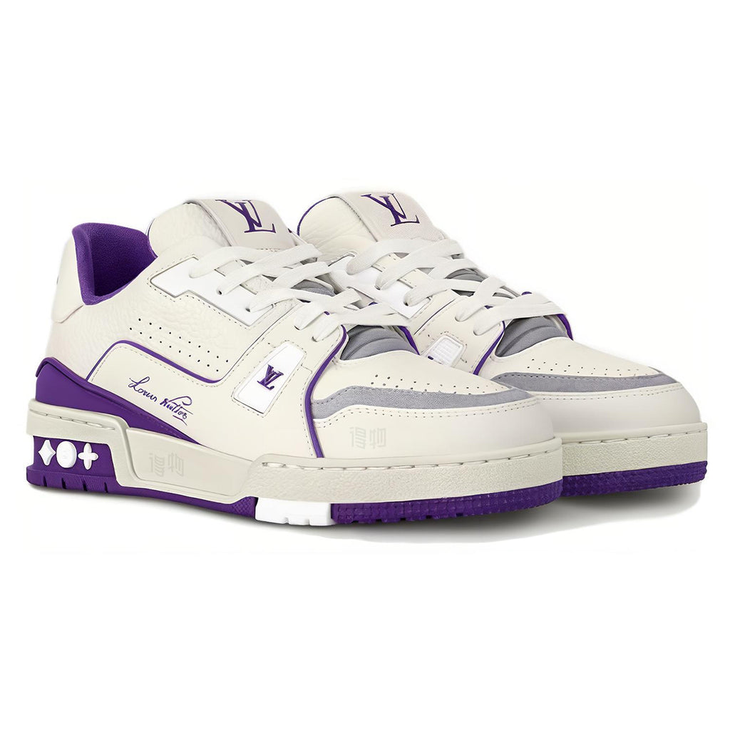 Louis Vuitton Trainer Women's Low-Top Sneakers, White & Purple