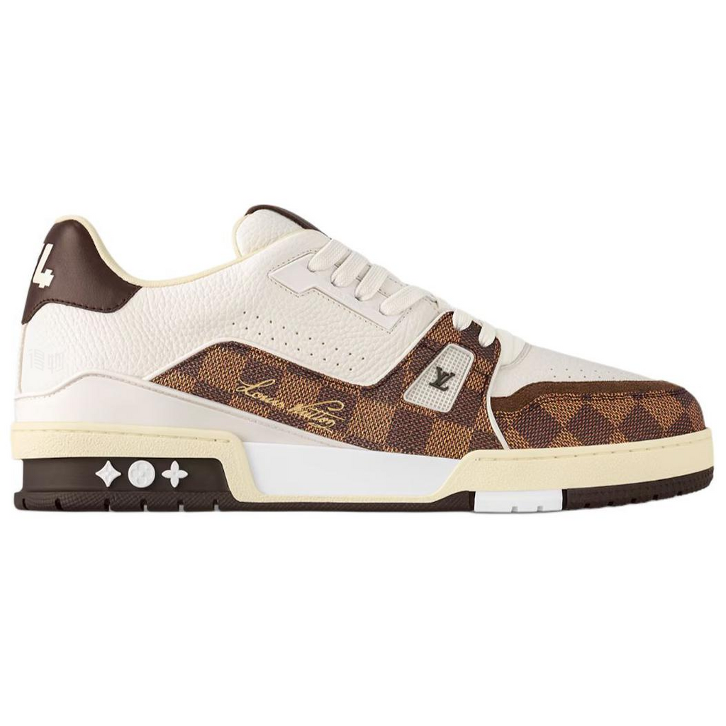 LOUIS VUITTON Trainer Unisex Brown & White Checkerboard Sneakers