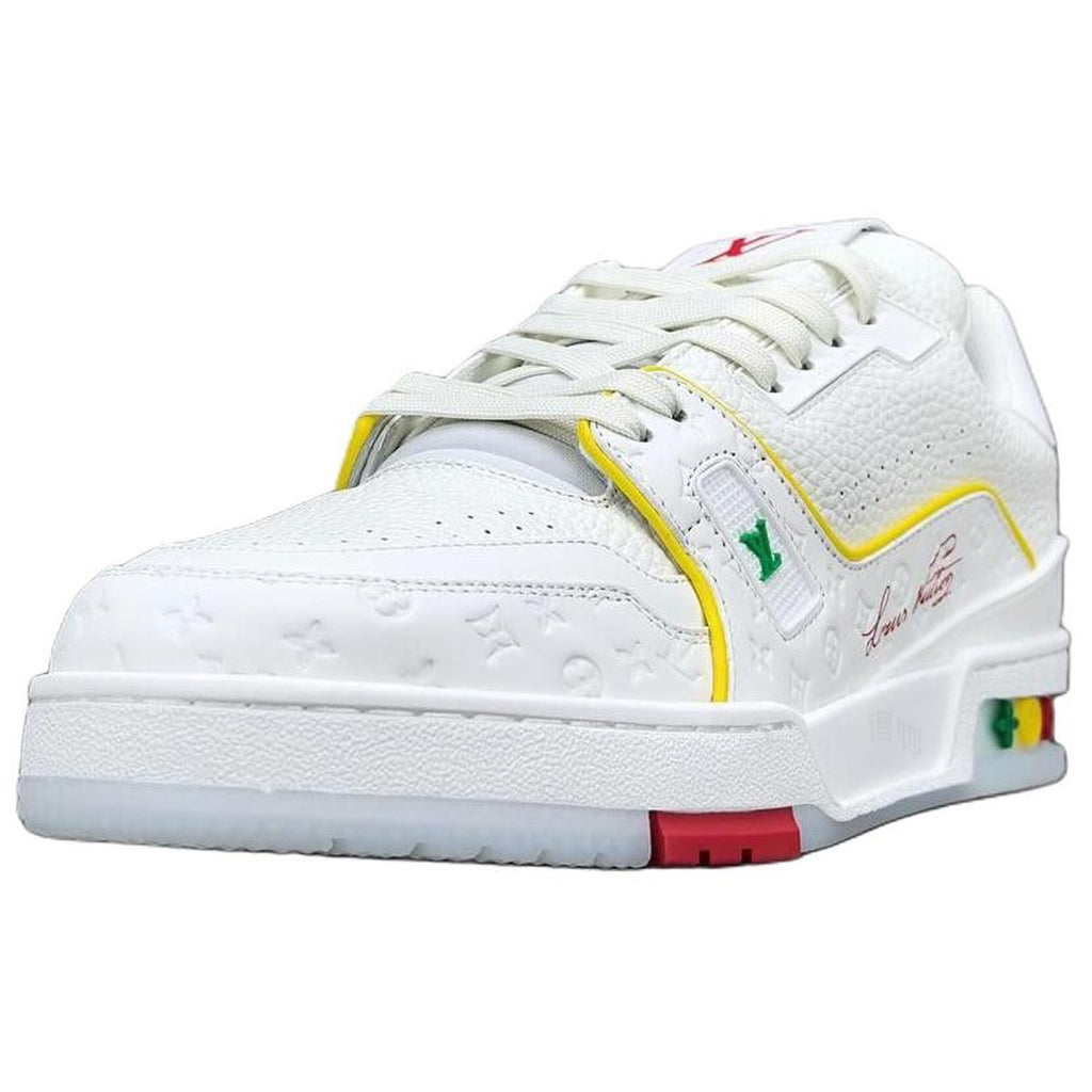 Louis Vuitton Trainer Unisex White & Yellow Calfskin Sneakers, Shanghai Cruise Edition