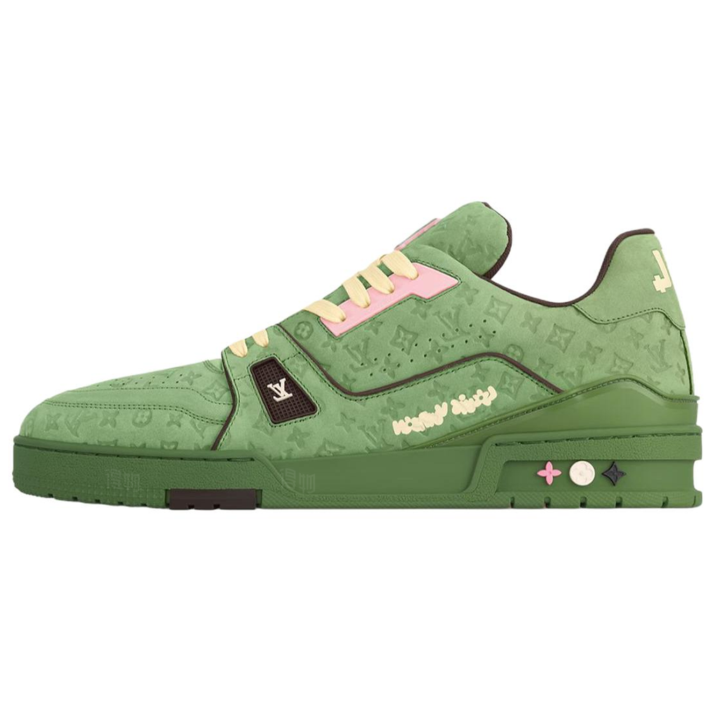 Louis Vuitton x Tyler Trainer Men's Low-Top Sneakers, Green & Pink