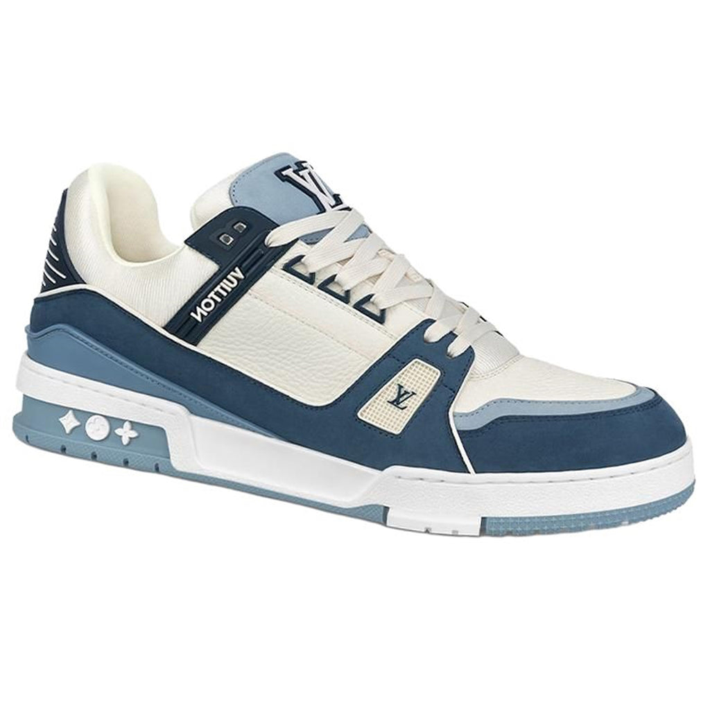 LV Trainer Unisex Low-Top Sneakers, Blue & White