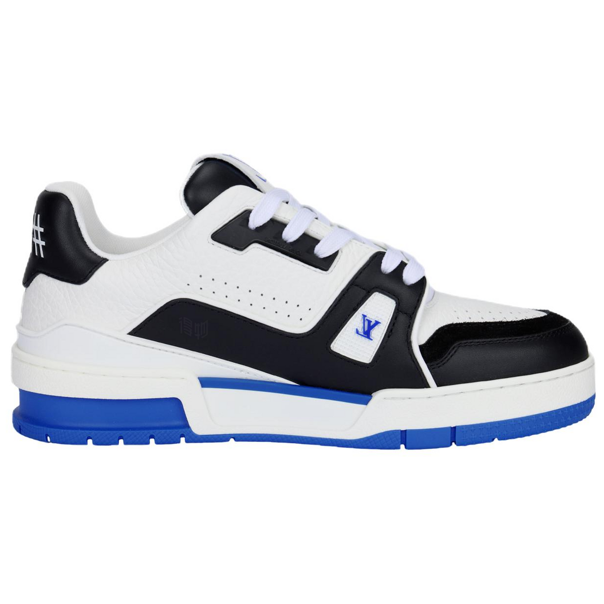 LOUIS VUITTON Trainer Women's Black & White Sneakers with Blue Sole