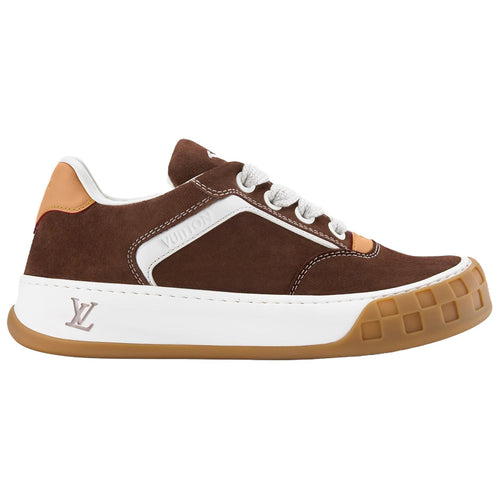 LOUIS VUITTON Tilted Men's Chestnut Suede Low-Top Sneakers
