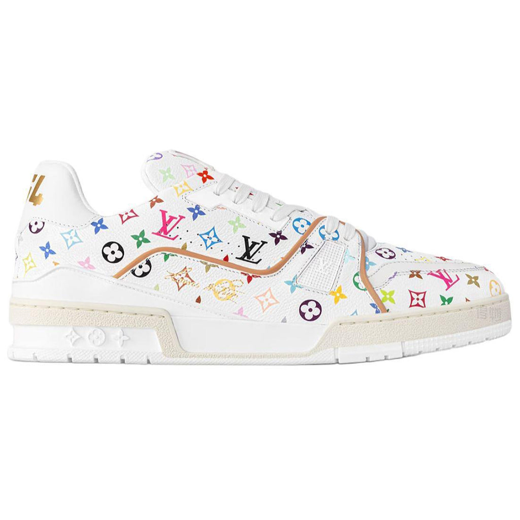 Louis Vuitton x Takashi Murakami Trainer Men's Sneakers, White Multicolor