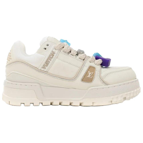 LOUIS VUITTON Trainer Maxi Men's White & Blue Accent Sneakers