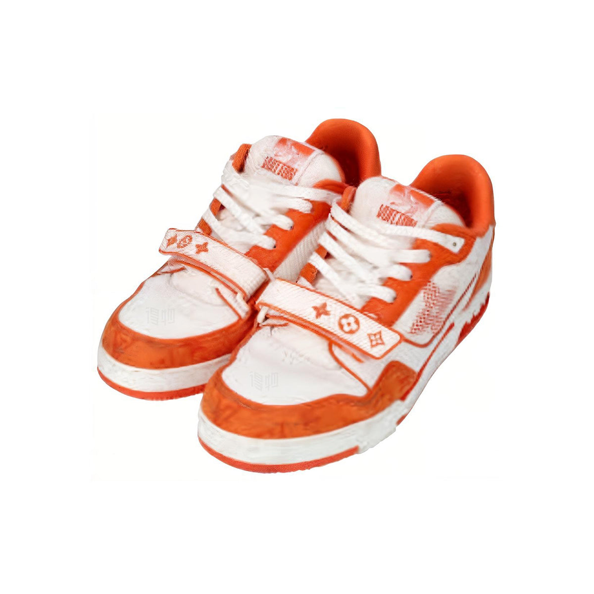 Louis Vuitton Trainer Men's Low-Top Sneakers, White & Orange