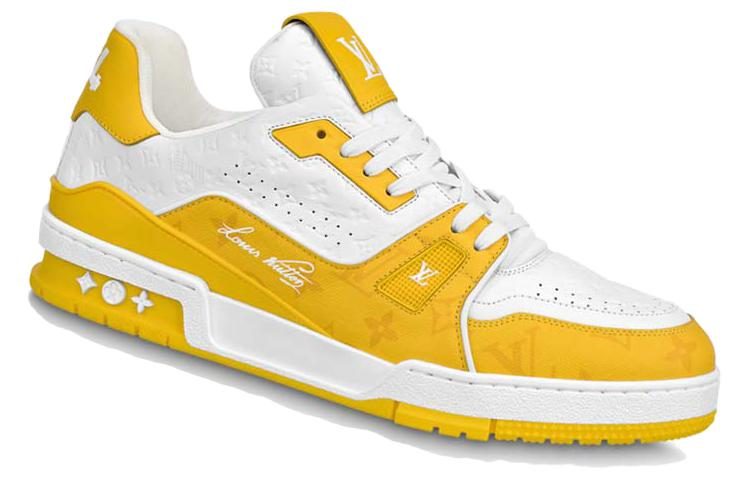 LOUIS VUITTON Trainer Unisex Yellow & White Low-Top Sneakers