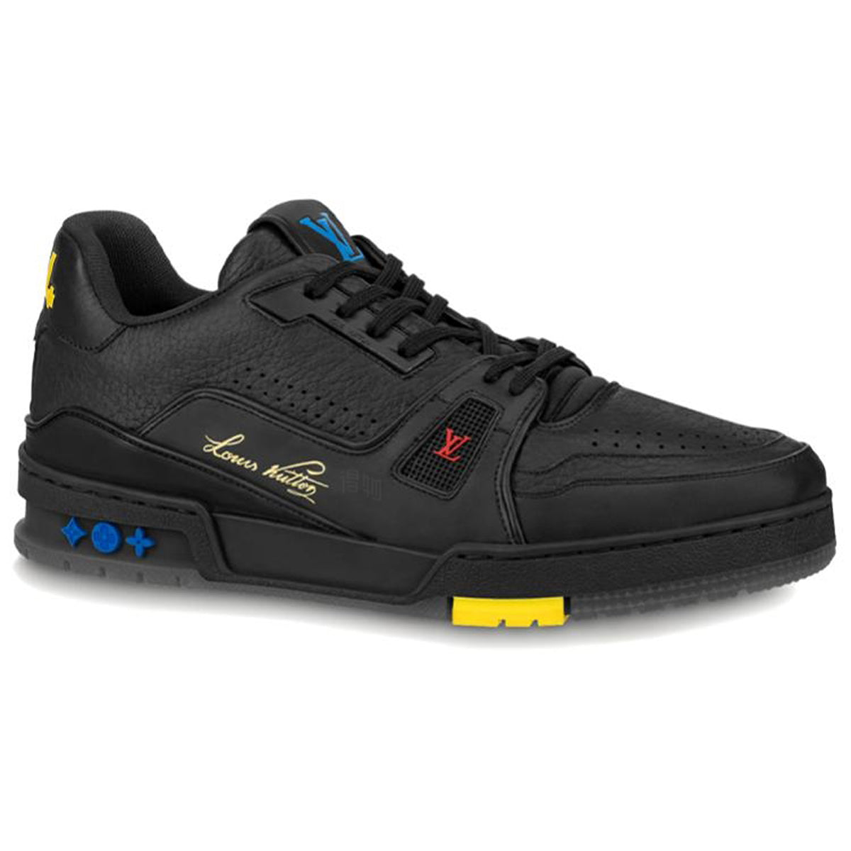 LV Trainer Men's Low-Top Sneakers, Black Leather & Mesh