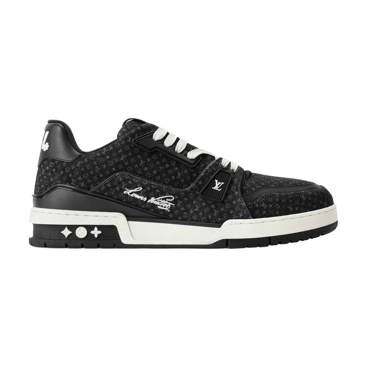 LOUIS VUITTON Trainer Men's Black Monogram Denim Sneakers