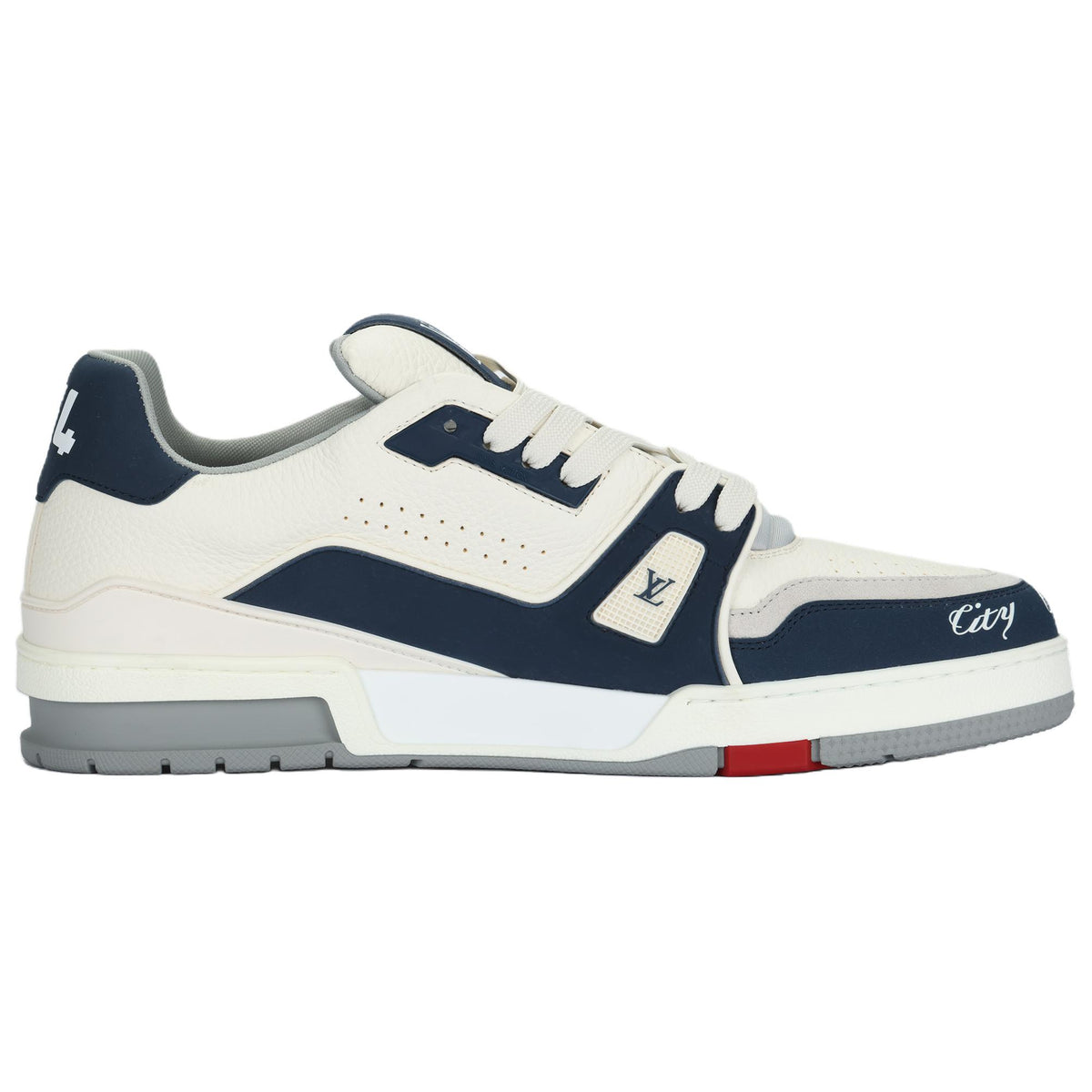 LOUIS VUITTON Trainer Men's White & Navy New York Sneakers