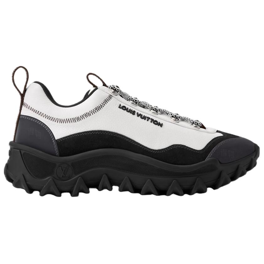 LOUIS VUITTON Rush Xplorer Women's Black & White Leather Chunky Sneakers