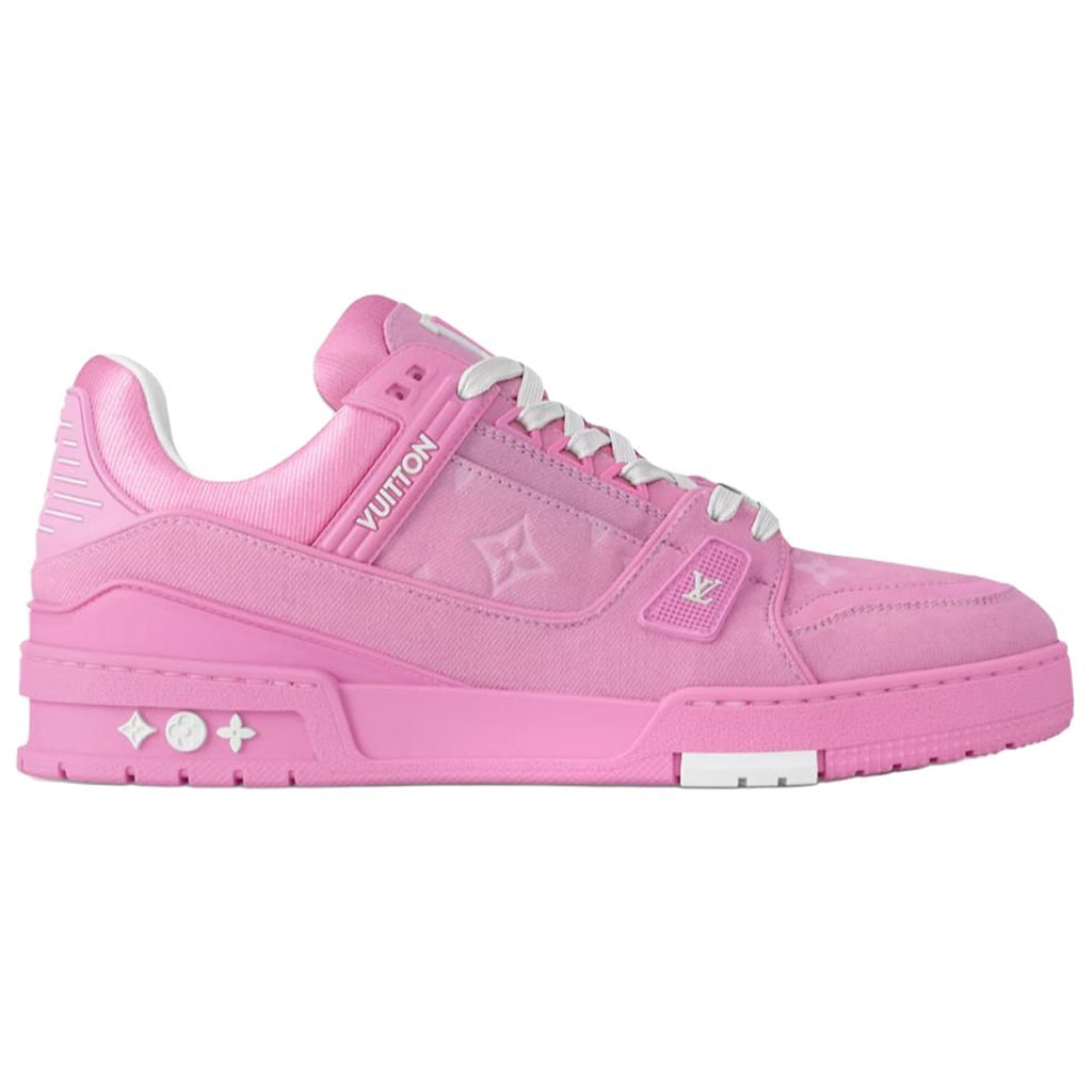 Louis Vuitton Trainer Women's Pink Denim Low-Top Sneakers