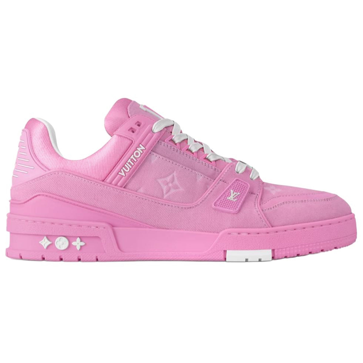 Louis Vuitton Trainer Women's Pink Denim Low-Top Sneakers