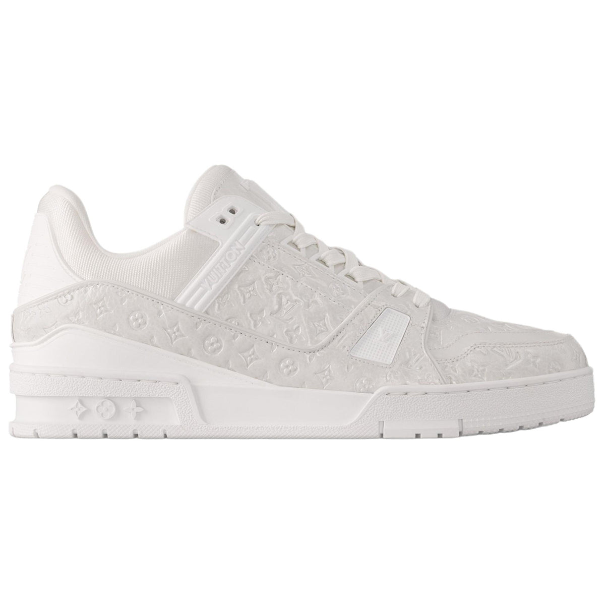 Louis Vuitton Trainer Men's White Embossed Calfskin Sneakers